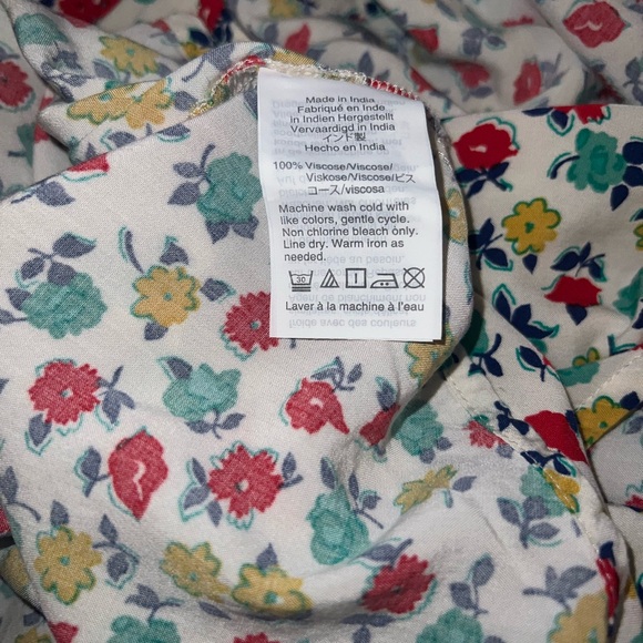 J.Crew Mercantile Women White Floral Sleeveless Blouse Medium Viscose Soft Cute - Picture 3 of 4